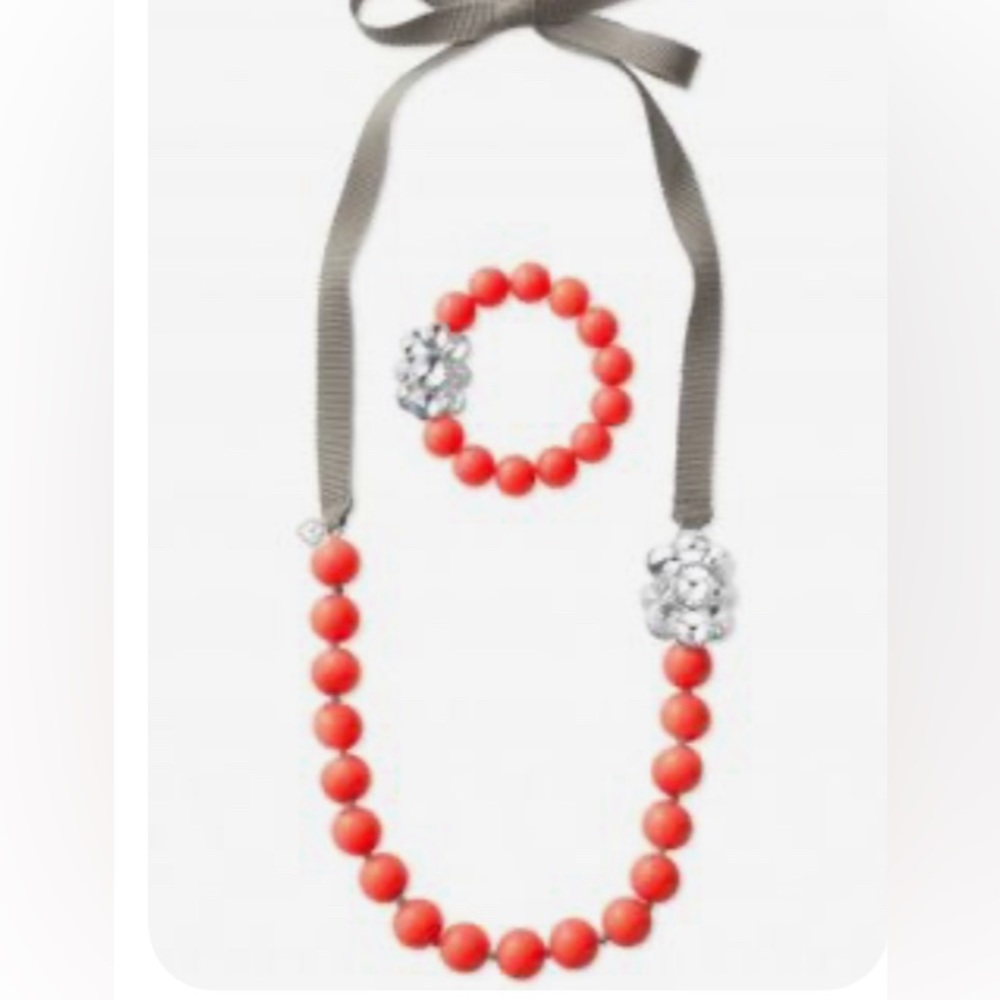 Stella & Dot orange beaded necklace.